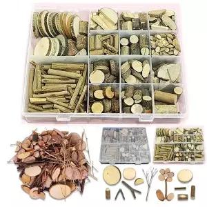 천연 나무조각 케이스형 세트 2번 (약450g) 나무공예 꾸미기재료 (WD16EA1)