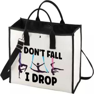 BWWKTOP 에어리얼리스트 화장품 가방 요가 선물 I Drop 댄서 메이크업 지퍼 파우치 실크 Don t Fall BG