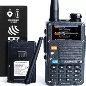 BAOFENG BF-F8HP PRO 10W 트라이밴드 양방향 라디오 - UV-5R 7세대 1000채널 GPS 및 NOAA 날씨 항공/VHF/UHF/1.25m 스캐너 IP54 견고한
