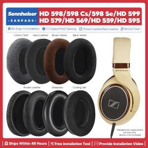sennheiser 호환 HD 598 SE CS 599 579 569 HD559 595 헤드폰 액세서리 이어 쿠션 메모리 폼 커버용 교체용