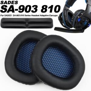 이어폰 패드 교체 이어패드 헤드폰 귀마개이어폰 Sades SA-903 SA-810 가죽 의 경우 메쉬 천 메모리 커버