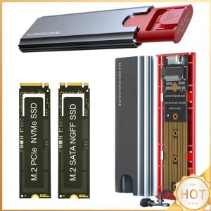 M.2 NGFF NVME SSD 인클로저 외부 케이스 USB3.1 Gen2 하드 드라이브 NVME/SATA 2242/2260/2280용 10Gbps