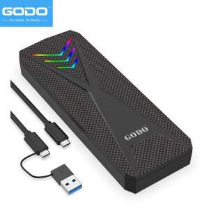 GODO PCIe NVMe SSD RGB M.2 외장형 인클로저 USB C to SATA 어댑터 툴리스 10Gbps 3.1 휴대용