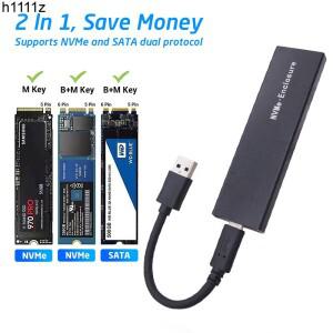 USB C 타입 SSD 인클로저 M2 케이스 박스 외장 하드 디스크 NGFF NVME SATA M + B 키 드라이브 Realtek RTL