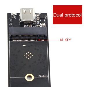 M.2 to USB 3.1 타입 C 라이저 보드 NGFF B+M 키 컨버터 SATA/NVME SSD 어댑터 (2230-2280
