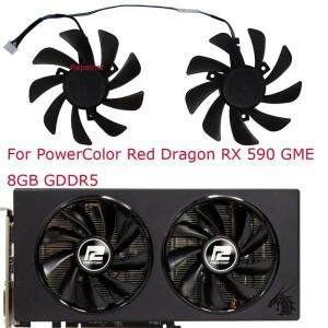 파워컬러 레드 드래곤 라데온 GPU 카드 냉각용 그래픽 선풍기 CF9015H12S RX 590 GME 8GB GDDR5 세트당 2