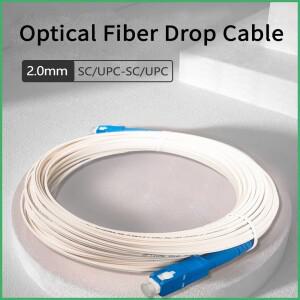 20M 광학 드롭 케이블 광섬유 패치 코드 GJXFH-1G657B3 흰색 LSZH SC/UPC-SC/UPC FTTH 2.0x1.6 단일 몰드