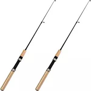 TVETE 얼음 낚싯대 24.4인치(75cm) [2개 세트] 컴팩트 주물봉 짧은 연장 가능 보관 시 약 32cm 낚시 겨울 새우