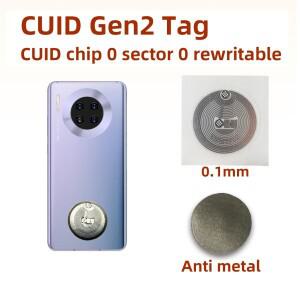 CUID 태그 Gen2 13.56mhz RFID 습식 인레이 섹터 0 블록 NFC Andriod MCT 복사 복제 cuid 방지 메탈 스티커