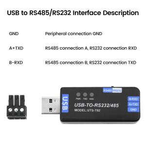 DC 5V USB to RS485/RS232 통신 모듈 양방향 반이중 직렬 라인 변환기 CH343G 플러그 앤 플레이