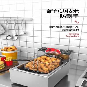220V Chigo 상업용 전기 딥 프라이어 치킨 칩 도넛 음식 가판대 스낵 B 단일 이중 탱크