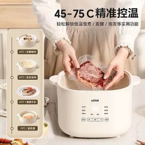 LOTOR 스튜 컵 물 6L 가정용 세라믹 라이너 터치 스크린 큰 흰색 전기 냄비