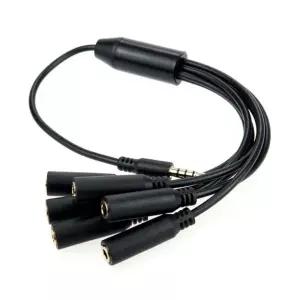 AUX 분배 케이블 3.5mm 스테레오 4극 MF x6 30cm 이어폰 연결 MP3 음악