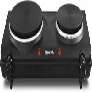 엘리트 고메 EDB-302BF 카운터탑 더블 주철 버너 1500와트 전기 핫 플레이트 온도 조절 전원 표시등