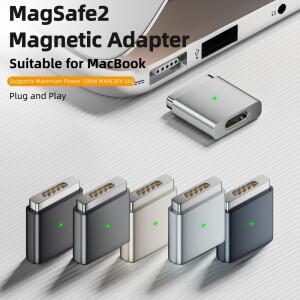 2025년형 타입-C to MagSafe 2 어댑터 100W PD 마그네틱 충전 컨버터 T-팁 맥북 호환 프로/에어용 안전하고