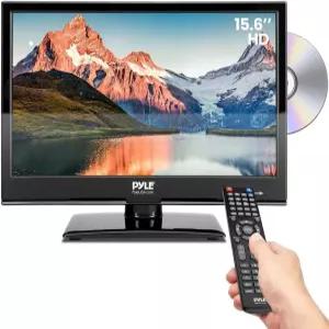 Pyle 15.6인치 1080p LED RV TV - 슬림 평면 모니터 FHD 소형 HDMI RCA 멀티미디어 DVD 콤보 포함