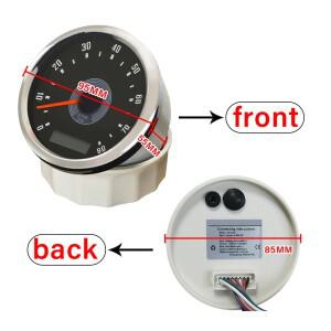자동차 범용 85mm 타코미터 0-8000rpm LED 시간 측정기 조절식 빨간색 노란색 백LED바이크 오토바이 9-32V