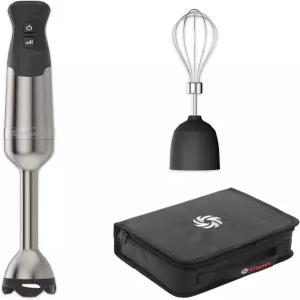 위스키 부착 및 보관 케이스가 포함된 Vitamix 5단 몰입형 블렌더 3피스 번들 625와트 모터 스테인리스