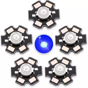 5PCS 3W 블루 LED 칩 발광 다이오드 알루미늄 판 20mm 스타 PCB 베이스 히트 싱크 COB 램프 비즈로 DIY