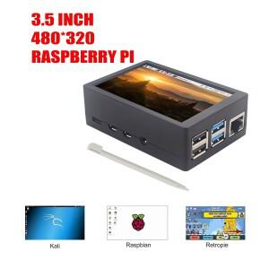 3.5인치 터치스크린 라즈베리 파이 5 480x320 LCD 디스플레이 ABS 케이스 알루미늄 액티브 쿨러 저항막 스