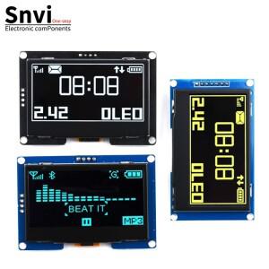 2.42인치 OLED 디스플레이 모듈 128x64 LCD HD 스크린 SSD1309 7핀 SPI/IIC I2C 시리얼 인터페이스 아두이