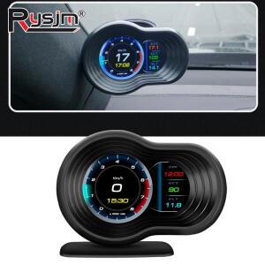F9 OBD OBD2 자동차 HUD F9 OBD 헤드업 디스플레이 스마트 디지털 속도계 온보드 컴퓨터 게이지 온도 엔진