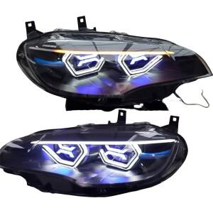 2009년 및 2013년식 BMW X5 X6, E70 E71 개조용 OSS 헤드라이트 듀얼 컬러 스위치 DRL RGB X 라이트 커스텀