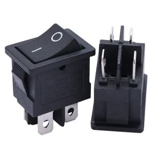 미니 로커 스위치 온 오프 3핀 2포지션 10A 125V AC 6A 블랙 보트 토글 KCD1 SPST 스냅인 사각