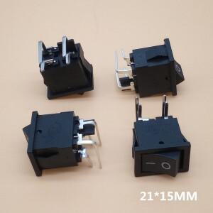 10PCS KCD1-104 선박  스위치 15x21mm 4Pin 90 도 곡선 바늘 ON-OFF 보트 로커 6A/250V 10A/125V 전원