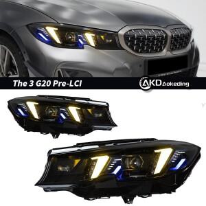 BMW G20 2019-2021 용 2PCS 자동차 부품 헤드 라이트 업그레이드 레이저 스타일 M3 LCI 주간 조명 LED 프로