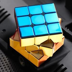 [SomeCube] SengSo 합금  3x3 자기 황금 금속 Cubo 매직 큐브 퍼즐 속도 Cibe Magico Toys