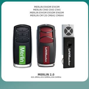 Merlin/Liftmaster 리모컨 E960M/E950M E945M/E943M 호환/E940M Security+2.0 차고 문 개폐기 433.30 434.5