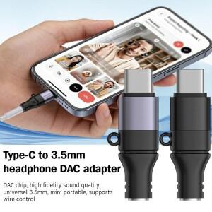 USB C-3.5mm 이어폰 잭 미니 어댑터 고음질 AUX 오디오 커넥터 (아이폰 호환 15 16 17 화웨이 호환용) 케이