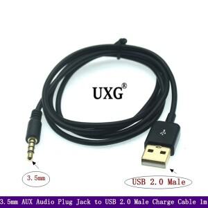 AUX 오디오 플러그 잭-USB 2.0 수 충전 케이블 어댑터 코드 데이터 100cm 3 피트 3.5mm