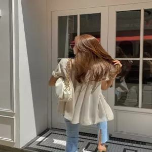 시스루쉬폰배색자켓