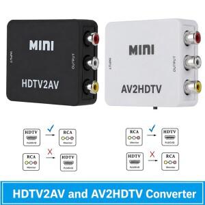 HD 1080P HDTV to RCA AV 컨버터 미니 컴포지트 CVBS 비디오 오디오 어댑터 (PS2/3 VCR DVD TV용) USB 케이