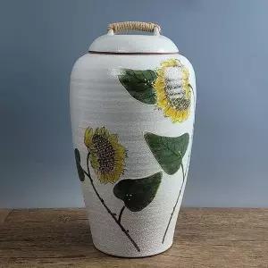 백분청 바람해바라기 20kg 쌀독 쌀통 현관 소금항아리 쌀통 여주쌀독 (W7D0A3A)