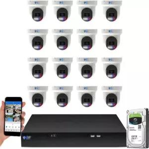GW Security 16 채널 8MP 풀타임 컬러 나이트 비전 4K NVR 카메라 시스템 16개의 울트라HD IP 양방향