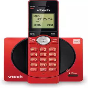 VTech CS6919-16 DECT 6.0 무선 전화기 빨간색 - 발신자 ID/통화 대기 30건의 저장 백라이트 키패드 및