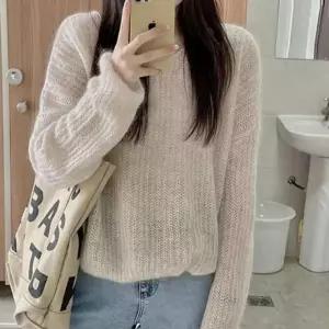 브이넥 스트라이프 디자인 긴팔 린넨맨투맨 여자 반팔 티셔츠 크롭나시 롱 얇은 소재