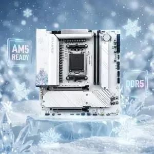 JGINYUE B650M 스노우 드림 메인보드 AM5 DDR5 (AMD Ryzen 7000/8000/9000 시리즈 C 지원) 9페이즈 전원