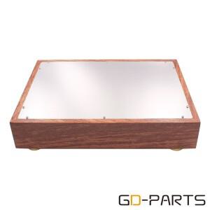 단단한 목재 알루미늄 앰프 섀시 인클로저 케이스 박스 Hifi 오디오 DIY 빈티지 튜브 DAC 380x280x70mm