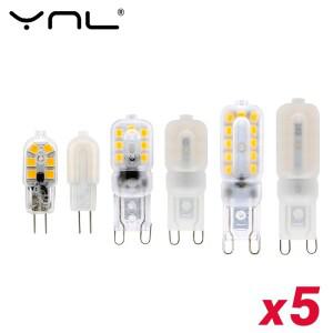 5개/몫 LED G4 G9 2W 3W 5W 전구 AC 220V DC 12V SMD2835 스포트 라이트 샹들리에 조명 교체 20w 30w 할로