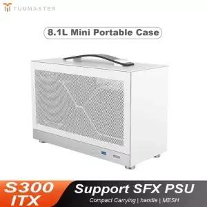 TUMMASTER S300 휴대용 알루미늄 합금 PC 섀시 ITX 마더보드 측면 메쉬 냉각 SFX 전원 공급 장치 지원 미니