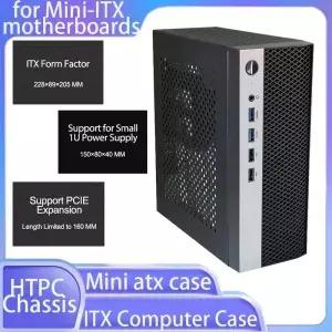 미니 ITX 컴퓨터 케이스 HTPC 섀시 지원 U 전원 공급 장치 USB 7*7 마더보드 포함