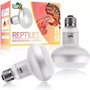 행운의 HERP 강화 열 램프 전구 100W 2팩 UVA 일광 파충류 양서류 거북이 수염 용 도마뱀 뱀 난방용
