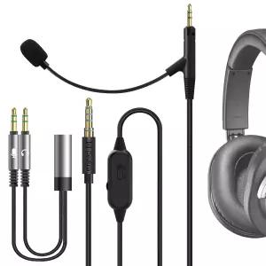 긱리아 붐 마이크 헤드폰 케이블 ATH-M70x/M50x/M40x 2.5mm 잭 나일론 땋은 교체 코드 및 게임 회의용