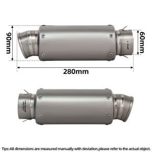 오토바이 배기 개조 키트 유니버설 60mm 티타늄 프로젝트 GP70 머플러 ZX25RR R7 675NK MT03 Z1000 CBR125R