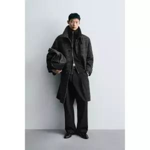 zara 자라 릴렉스 핏 체크 코트 - 그레이5854/403/803122944