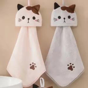 고양이 벽걸이 수건 욕실 동물 캐릭터 주방 세면 화장실 손닦이